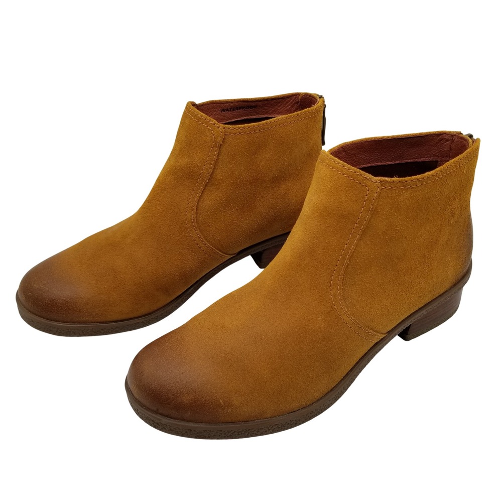 Dansko Ankle Boots Womens 39 Tan Suede Waterproof Burnished Toe Back Zip Boots